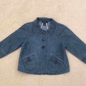 Style & Co Petite Blue Denim 3/4 Sleeve Jacket S